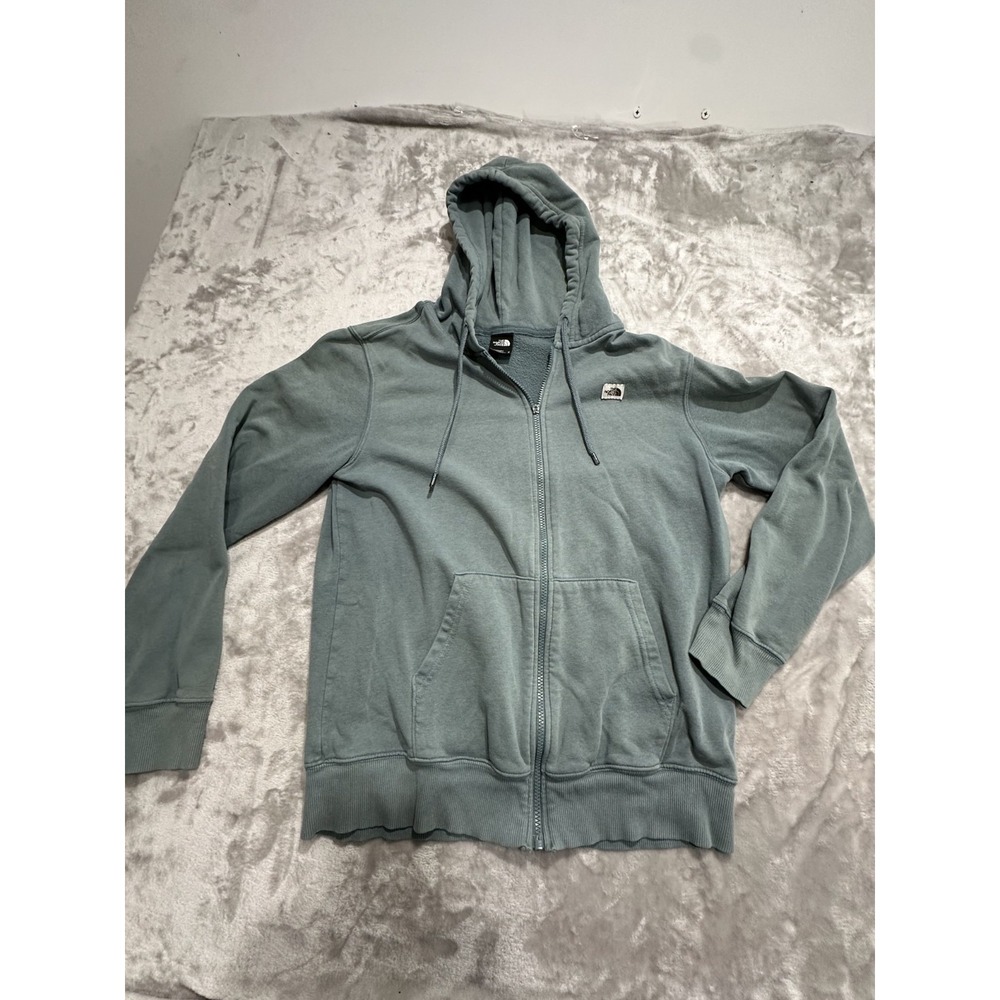 The North Face Hoodie Jacket Men's Size‎ Medium Seafoam Green Zip Up Drawstring